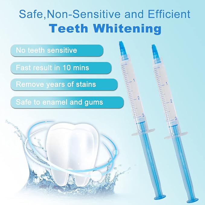 10pcs 3ml Teeth Whitening Gel Syringes, Refills 35% CP Bleaching Gel Kit Tooth Whitener Gel for Home Use