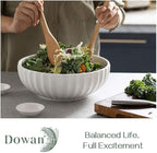 DOWAN 9.8'' Serving Bowls, 86 oz White Serving Platters, Large Ceramic Serving Dishes, Fruit Bowl, Set of 2, for Entertaining, Party, Kitchen, Dinner, Banquet, Housewarming Gift, Soft White