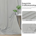 Easy-Going Blackout Curtains for Bedroom, Solid Thermal Insulated Grommet and Noise Reduction Window Drapes, Room Darkening Curtains for Living Room, 2 Panels(46x63 in, Greyish White)