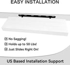 BGMG Wood Floating Shelves for Wall 30 inch Set of 2,White Floating Shelves,Solid Wood Wall Mount Shelves for Bathroom Living Room Bedroom Kitchen Farmhouse -30x 6.7 x1.25 inch