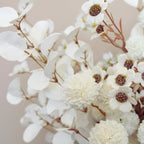 White Artificial Flowers Bulk for Vase That Look Real, White Flower Centerpiece for Table, Silk Floral for Home Decor Indoor, Faux Kiku + Eucalyptus Stems + Wildflowers, Flores Blancas Artificiales
