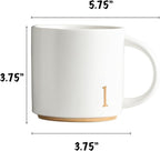 COLLECTIVE HOME - Monogram Ceramic Mugs, 15 oz Golden Initial Coffee Cups, Elegant Alphabet Tea Mugs, Elegant Personalized Mug with Gift Box, Luxurious Cups for Office and Home (l)