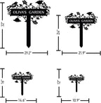 Customized Metal Birds and Flowers, Personalized Garden Sign with Stake, Gardening Decor for Outdoor, Patio and Farmhouse Decorations