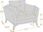 Large-Sized Accent Chair, Thick Cushion Bedroom Reading Chair, Comfortable Living Room Single Sofa, Boucle Milky White