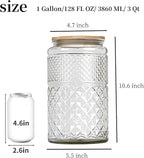 Large Glass Storage Jar, Glass Food Storage Containers with Bamboo Lid, Kitchen Containers Cereal Canisters Decorative Jar for Candy Snack Cookies Coffee Tea Nuts Airtight Glass Jars (Extra Large)