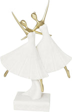 Deco 79 Polystone Dancer Decorative Sculpture Ballet Home Decor Statue with Gold Accents, Accent Figurine 9" x 4" x 13", Cream