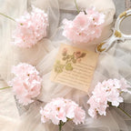 Tifuly Hydrangea Artificial Flowers -12 pcs Realistic Fake Hydrangea Silk Flowers with Stems Faux Hydrangea Flowers Heads for Office Home Party Wedding Centerpiece DIY Floral Decor (Pink)