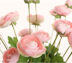 Artificial Silk Flowers Ranunculus Fake Flower,Suitable for Core Decorations,Weddings,Homes,Artistic Decorations,and Props (Pink)