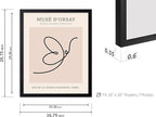 Poster Master Vintage Poster - Retro One Line Butterfly Drawing Print - Butterfly Line Art - Minimal Gift for Him, Her, Animal Lover - Abstract Decor for Home, Office, 16x20 Black Framed