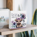 Cute Highland Cow Baby Decor, Highland Cow Sunflower Decor, Highland Cow Gifts for women, Highland Cow Nursery Decor, Wooden Box Decor Sign for Home Farmhouse Office Living Room Table Shelf
