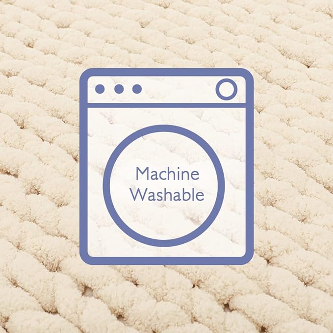 Bigacogo Chunky Knit Throw Blanket for Couch, 60x80 inches, 100% Hand Knitted with Thick Jumbo Chenille Yarn, Cozy Soft Large Rope Knot Cable Crochet Blankets for Sofa Bed Living Room, Beige