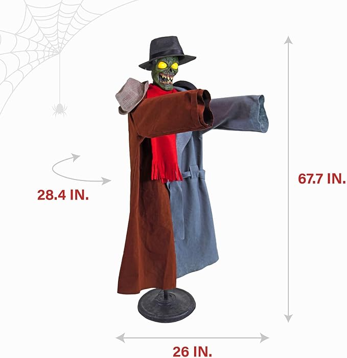 Haunted Hill Farm Life-Size Animatronic Coatrack Monster by Tekky Halloween Decoration with Motion-Activated Sounds