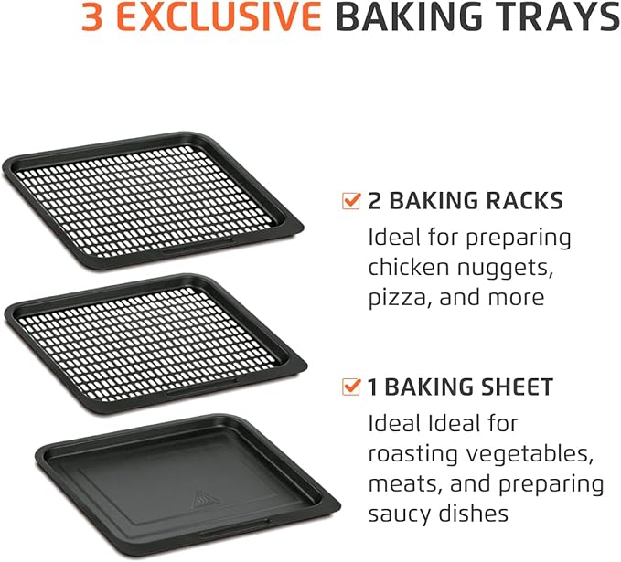 Air Fryer Oven 1800W, 12.7QT Capacity, Touchscreen Panel, Automatic Shut-Off – Black & Stainless Steel – Mondial