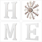 ZAZIWZ Farmhouse Home Signs with Windmill Clock Wall Decor Rustic Home Letters Wall Art for Living Room Kitchen Entryway Dining Room Bedroom (white)