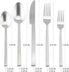 Stainless Steel Flatware Set Hand Forged 18/10 Silverware Set Cutlery Set Silver Cuboid Handle Matte Finished 20 Pieces Service for 4