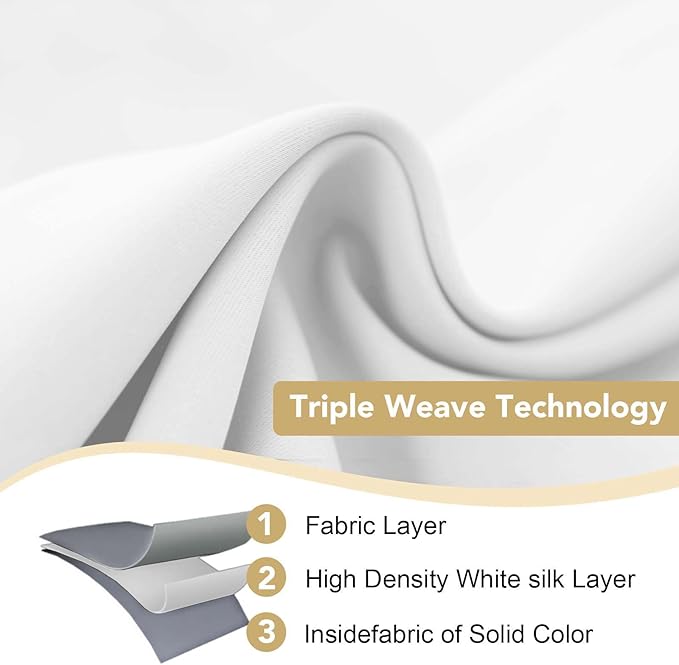 H.VERSAILTEX White Curtains for Bedroom Thermal Insulated Room Darkening Living Room Curtains Grommet Privacy Protection Window Curtain Panels/Drapes for Nursery, 2 Panels, 42x84 Inches, Pure White