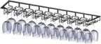 Xverycan Wine Glass Rack Under Cabinet, 10 Row Extreme Large Stemware Hanger, Metal Wine Goblet Holder, DIY Bar Glass Storage Rack for Bar Counter, Kitchen, Screws Included