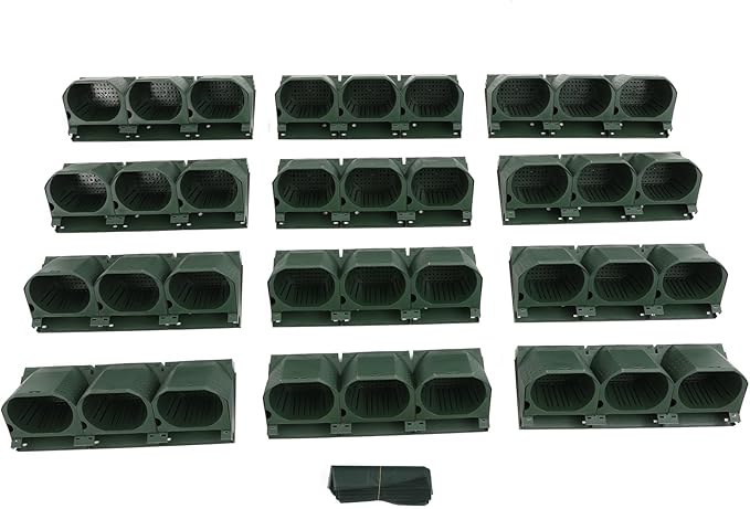 Self Watering Wall Planter | 36 Pots Vertical Garden Planter for Indoor Plants | Wall-Mounted Stackable wall planter | Hanging Plant Flower Pot Holder | 10.56 Fl Oz Each Individual Pot | Army Green