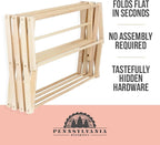 Pennsylvania Woodworks Clothes Drying Rack: Solid Maple Hard Wood Laundry Rack for Sweaters, Blouses, Lingerie & More, Durable Folding Drying Rack, Made in USA, No Assembly Needed, Medium