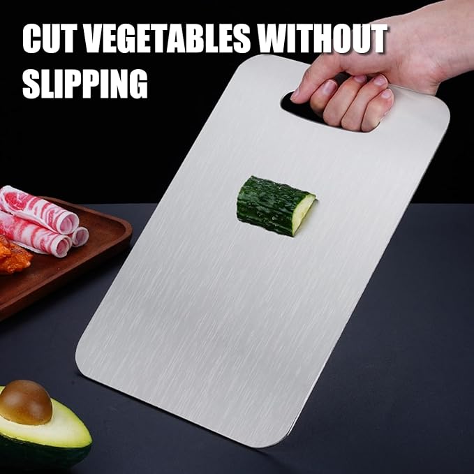 Titanium Cutting Board - 2025 New Upgrade 100% Pure Titanium Cutting Boards for Kitchen Double Sided Non Toxic Titanware Cutting Board,Hygiene Durable Dishwasher Safe Chopping Board (14"L x 10"W)