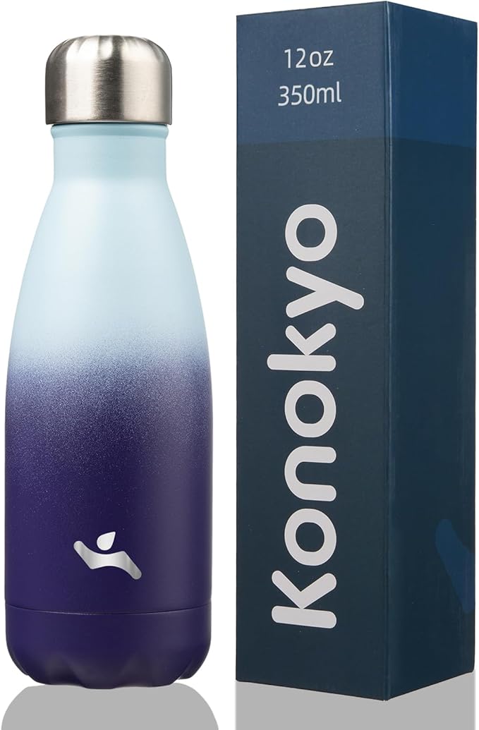 Insulated Water Bottles,12 oz Double Wall Stainless Steel Vacumm Metal Flask for Sports Travel,Ocean Dream