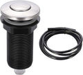RQYEKDO Garbage Disposal Air Switch Kitchen Sink Top Long Stainless Steel Brushed Nickel Long 2.5" for Food and Waste Disposal On/Off Air Button Parts