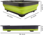 THANSTAR Collapsible Dish Drying Rack for RV Campers Portable Dinnerware Drainer Organizer for Kitchen Travel Trailer-Green