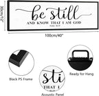 Be Still And Know That I Am God: Christian Bible Verse Wall Art Framed Scripture Sign Farmhouse Entryway Wall Hanging Plaque Religious Decor For Living Room Bedroom 12"X40"