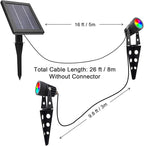 Mini 50X Twin Solar Spot Lights Outdoor Multi Color Changing RGB LED Spotlight Cast Aluminium for Outdoor Garden Yard Landscape Downlight