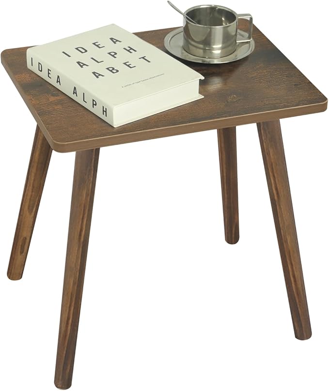 AWASEN Side Table, Small Wood End Table Living Room, Mini Bed Side Table Modern Accent Nightstand with Solid Wood for Bedroom Office Small Spaces, Rustic Brown