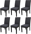JQinHome 6 Pcs Dining Chair Slipcover,High Stretch Removable Washable Chair Seat Protector Cover for Home Party Hotel Wedding Ceremony (Grey)