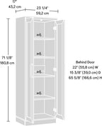 Sauder HomePlus Storage Pantry cabinets, ‎L: 23.25" x W: 17" x H: 71.18", Sienna Oak