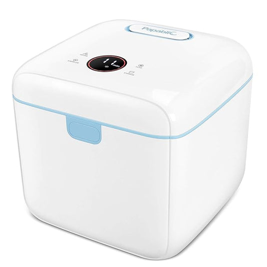 Papablic 4-in-1 UV Light Sanitizer | UV-Clean Sanitizing and Dryer Pro | UV Sanitizer Box with Dual UV-C Lamps for Babies & Whole Family | Large Capacity | Touch Control