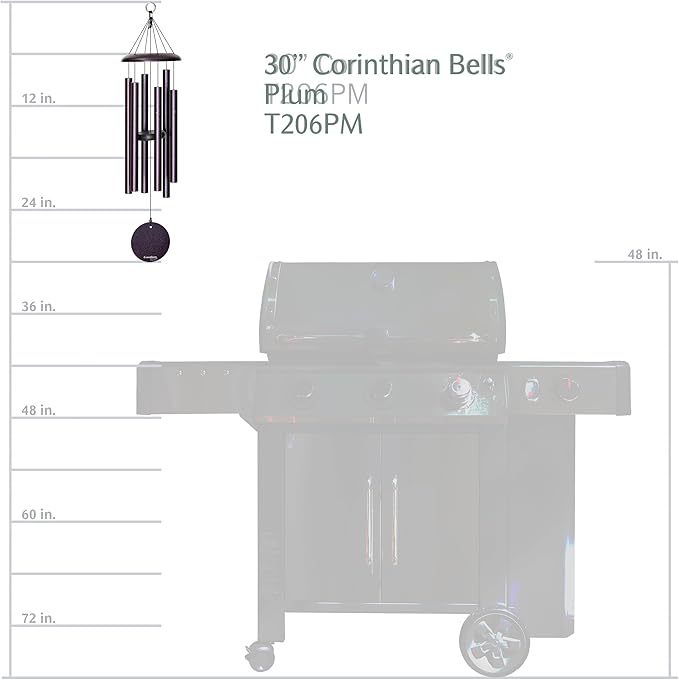 Corinthian Bells by Wind River - 30 inch Plum Wind Chime for Patio, Backyard, Garden, and Outdoor Decor (Aluminum Chime) Made in The USA