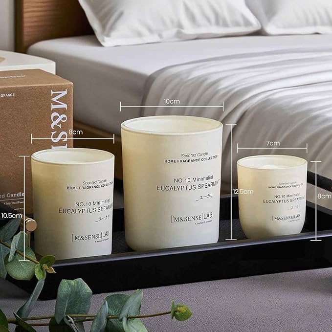 M&SENSE Natural Soy Candle| Vanilla Sandalwood | 8.82 oz, 50H Burn | Minimalist Scented Candle for Relaxation, Gifting, Home Décor | for Bedroom, Office, Party Medium