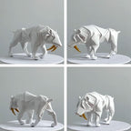HAUCOZE Dinosaur Statue Arts Animal Figurine Modern Decor Leopard Sculpture Polyresin White 9.8inch