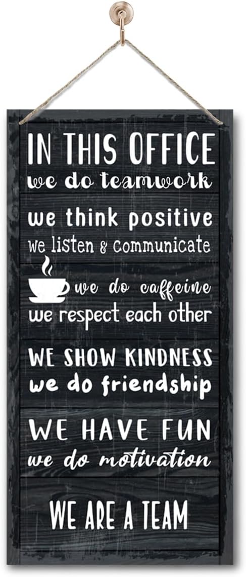 We Are A Team Office Signs Decor, In This Office Sign, Hanging Wood Sign Office Décor, Motivational Quotes Wall Décor, Office Wall Art, Human Resources Office Wall Décor, Team Gift, Gift for Leader A1