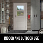 GORILLA GRIP 100% Waterproof All-Season WeatherMax Doormat, US Designed Natural Rubber, Stain and Fade Resistant, Low Profile Indoor Outdoor Door Mats, Easy Clean Patio Mat, 17x29, Slate Geometric
