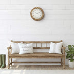 Presentime & Co Farmhouse Series, Rustic Woven Clock, 10.5 inch, Natural Woven Water Hyacinth/Sea Grass. Wall Sculpture, Wall Art and Timepiece for Home Decoration/Decoration/Farmhouse Décor.