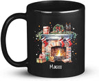Cute Christmas Design Coffee Mug, Customized Name Black Cup For Christmas, Custom Christmas Themed Ceramic Mug 11oz 15oz, Personalized Christmas Decorative Cup, Gift For Friend Coworker