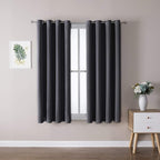 ChrisDowa Grommet Room Darkening Curtains for Bedroom and Living Room - 2 Panels Set Thermal Insulated Blackout Curtains (Dark Grey, 52W x 45L)