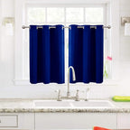 ChrisDowa Small Window Curtains for Kitchen and Bedroom - Grommet Short Thermal Insulated Room Darkening Curtains (2 Panels, Royal Blue, 52 x 36 Inch)