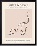Poster Master Vintage Poster - Retro One Line Cat Drawing Print - Cat Art - Minimal Gift for Men, Women, Animal Lover - Abstract Wall Decor for Home, Office, Bedroom - 11x14 UNFRAMED Wall Art