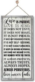 1 Corinthians 13:4-8 Inspirational Hanging Wood Decor Sign, Printed Wood Sign, Love is Patient, Love is Kind Quote, Hanging Bible Verses Woods Wall Signs, Rustic Home Decor Signs, Christian Gift J1