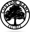 RealSteel, Tree of Life, Oak Tree Family Monogram, Custom Metal Signs, Personalized Wall Art, Split Letter Monogram, Metal Wall Decor, Last Name Sign, Family Name Sign, Dad Gift, Outdoor Garden Decor