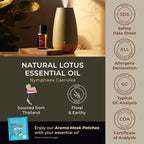 Gya Labs Lotus Essential Oil for Diffuser - 0.34 Fl Oz - 100% Pure Natural Lotus Oil for Skin, Massage, DIY & Candle Making Scent