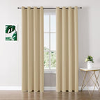 ChrisDowa Blackout Curtains 120 inches Long for Bedroom - 2 Panels Set Grommet Thermal Insulated Room Darkening Curtains for Living Room (Biscotti Beige, 52 x 120 Inch)