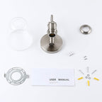 Yosoan 1-Light Brass Modern Vintage Indoor Wall Sconce, Vanity Single Luxury Hardwired Retro Textured Clear Oval Cone Glass Shade with Industrial Gooseneck Curved Rod Bathroom Lamp(Brushed)