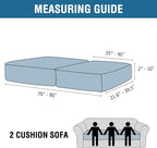 H.VERSAILTEX Velvet Stretch Couch Cushion Cover Plush Cushion Slipcover for Chair Loveseat Sofa Cushion Furniture Protector Seat Cushion Sofa Cover (2 Piece Large Sofa Cushion Covers, Bronze Brown)
