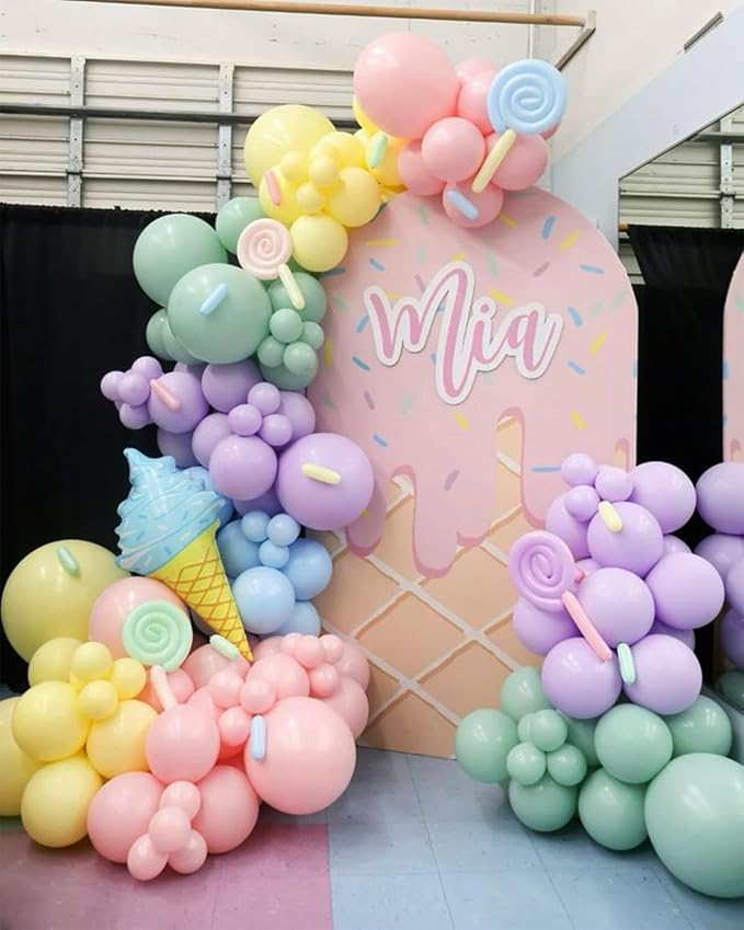 Pastel Balloons Arch Garland Kit, 146PCS Pastel Balloons 4 Sizes 18/12/10/5 Inch, Macaron Rainbow Balloon Arch Kit for Unicorn Birthday Baby Shower Wedding Easter Party Decorations